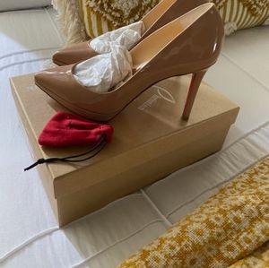 Christian Louboutin  Patent 100MM  PK1A Nude Shoe